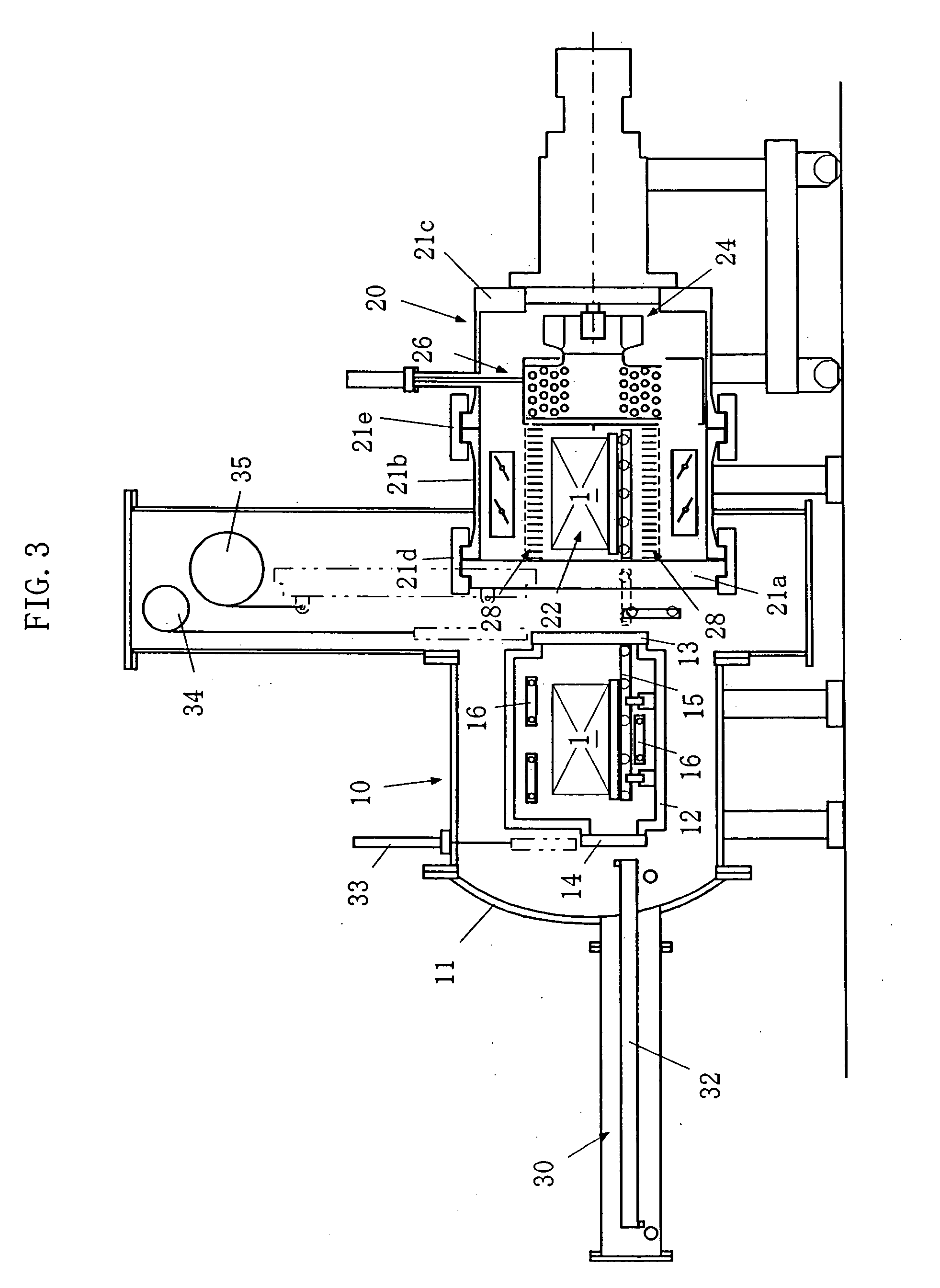 Gas cooling type vacuum heat treating furnace and cooling gas direction switching device therefor