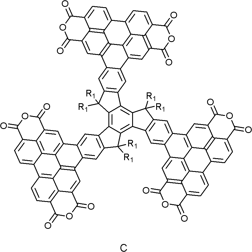 Star molecule of truxene-perylene-series derivative and preparation method thereof