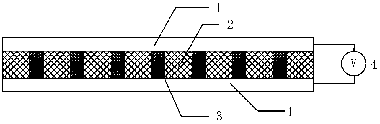 Voltage-modulated periodic subwavelength metal grating filter and preparation method thereof