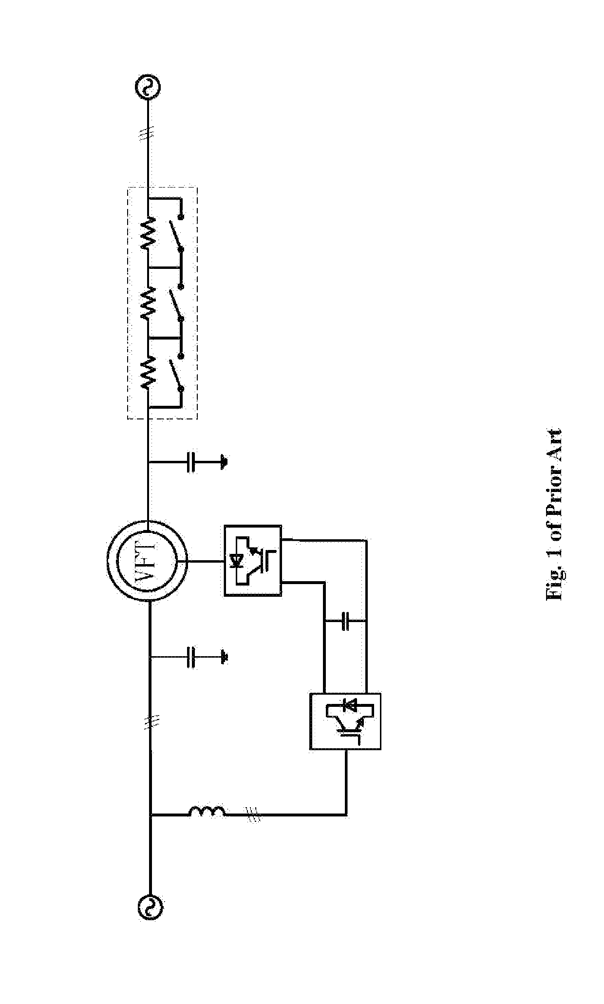 Fault ride-through circuit with variable frequency transformer and control method thereof