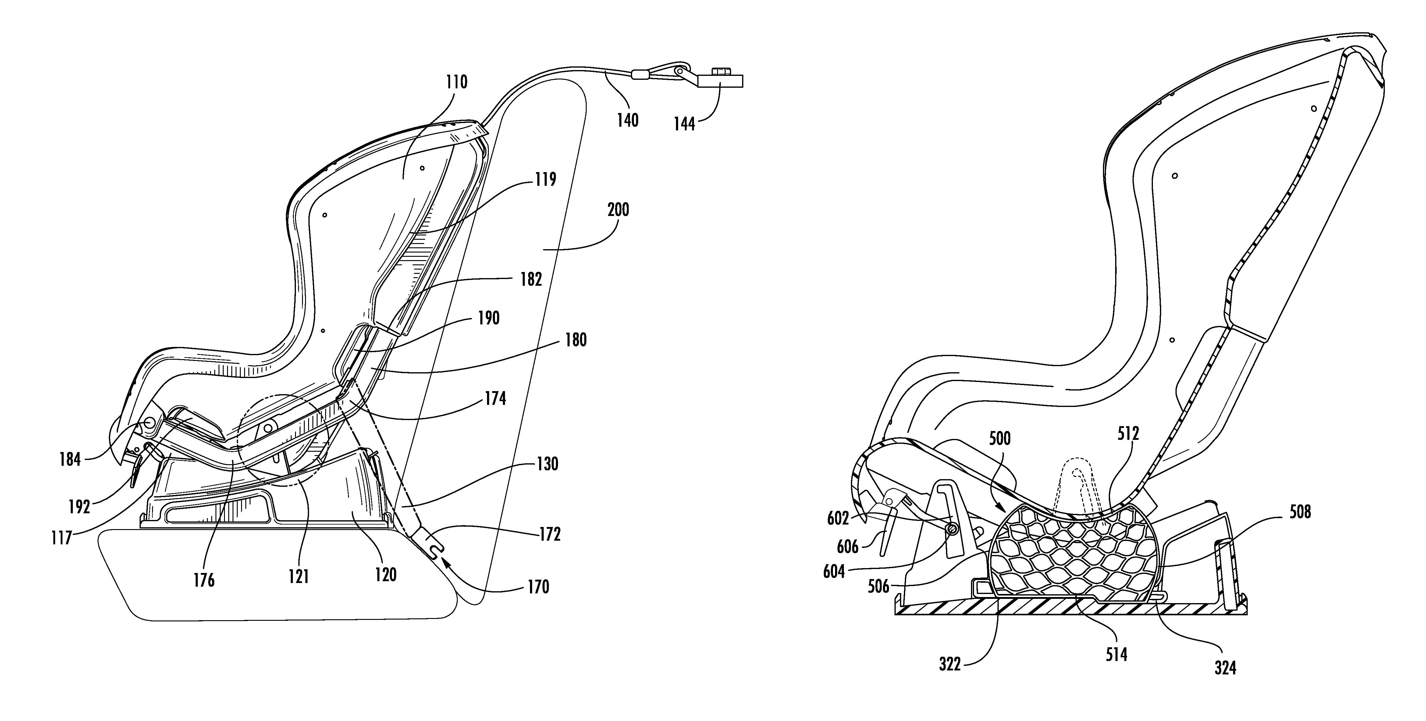 Child safety seat with energy absorbing apparatus