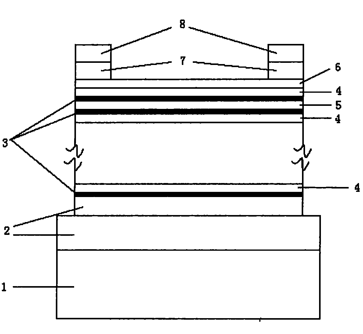 Quantization Hall resistance element containing multilayer two-dimension electron gas and method for producing the same