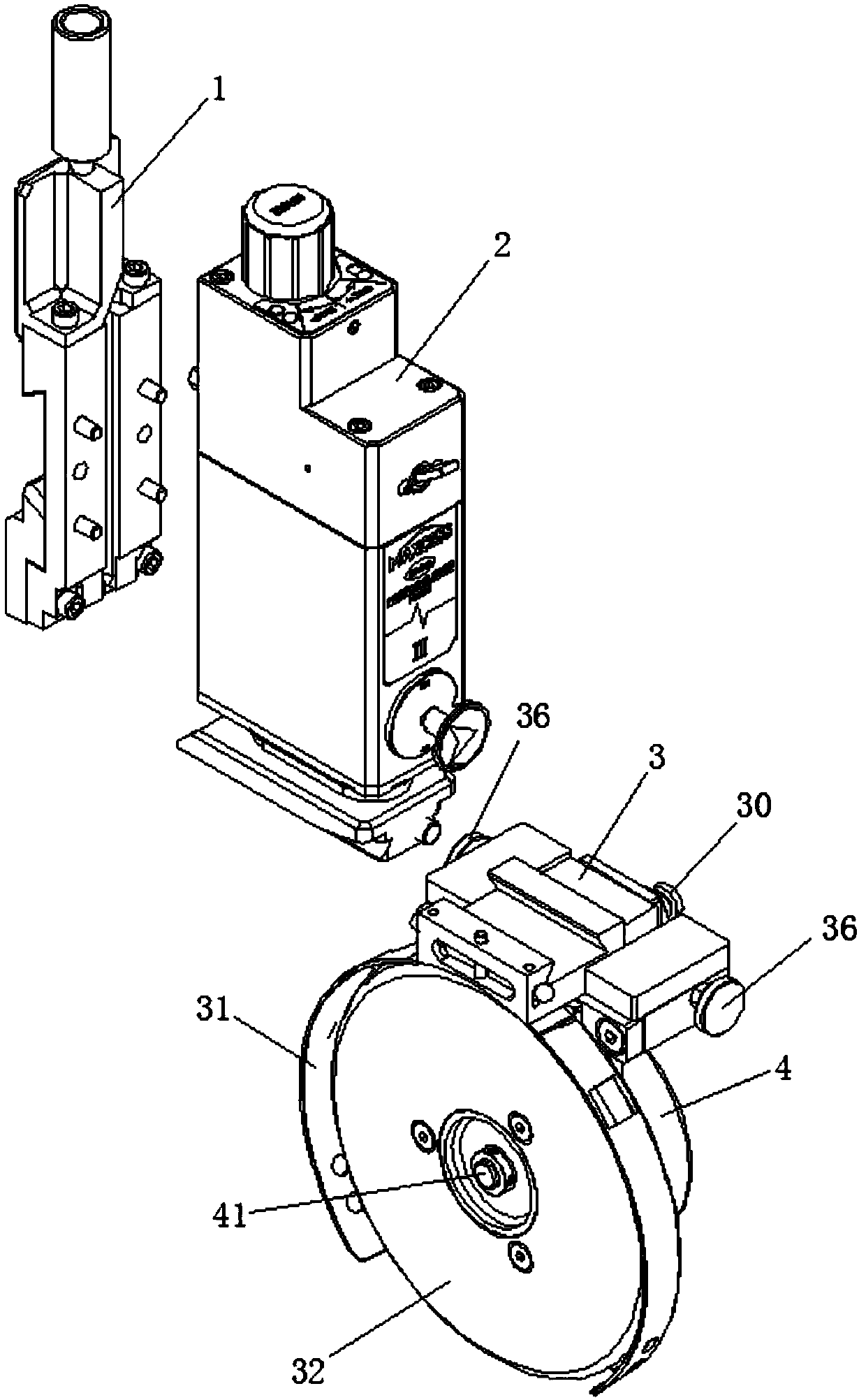 A self-rotating pneumatic slitting knife