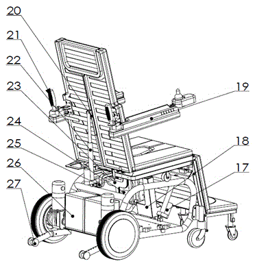 Standing and lying type wheelchair with turnover function