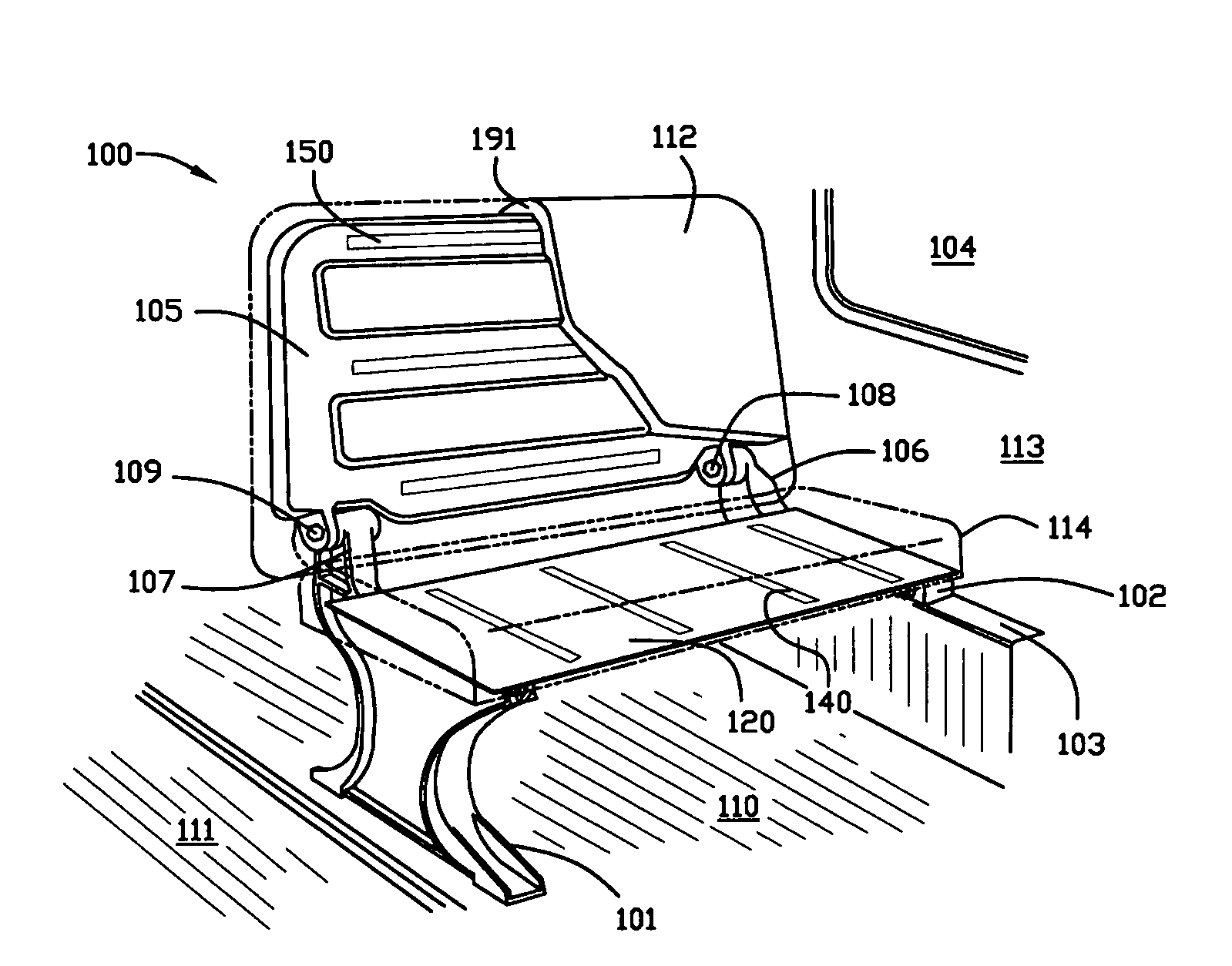 Method for manufacturing school bus seat with energy absorber and using same