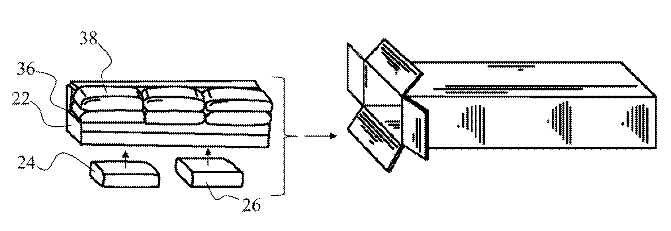 Sofa with shipping and use configuration