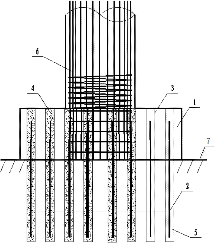 Open-cut rock anchoring combined basic and inverse work construction method thereof