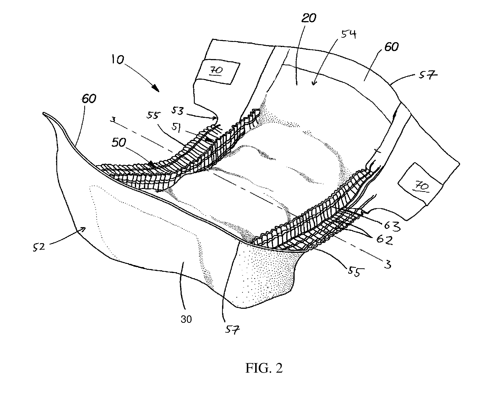 Hydrophobic surface coated material for use in absorbent articles