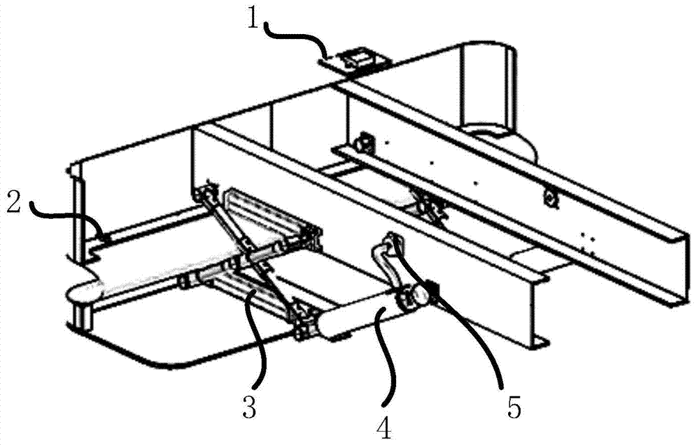 Pedestrian protection system in the front lower part of muck truck