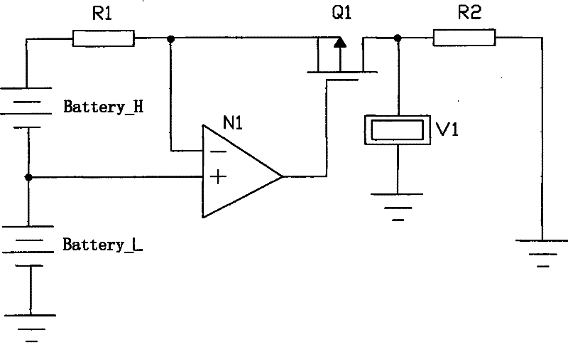 Voltage detecting circuit for multiple serial batteries