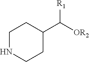 4-[(3-fluorophenoxy)phenylmethyl]piperidine methanesulfonate: uses, process of synthesis and pharmaceutical compositions