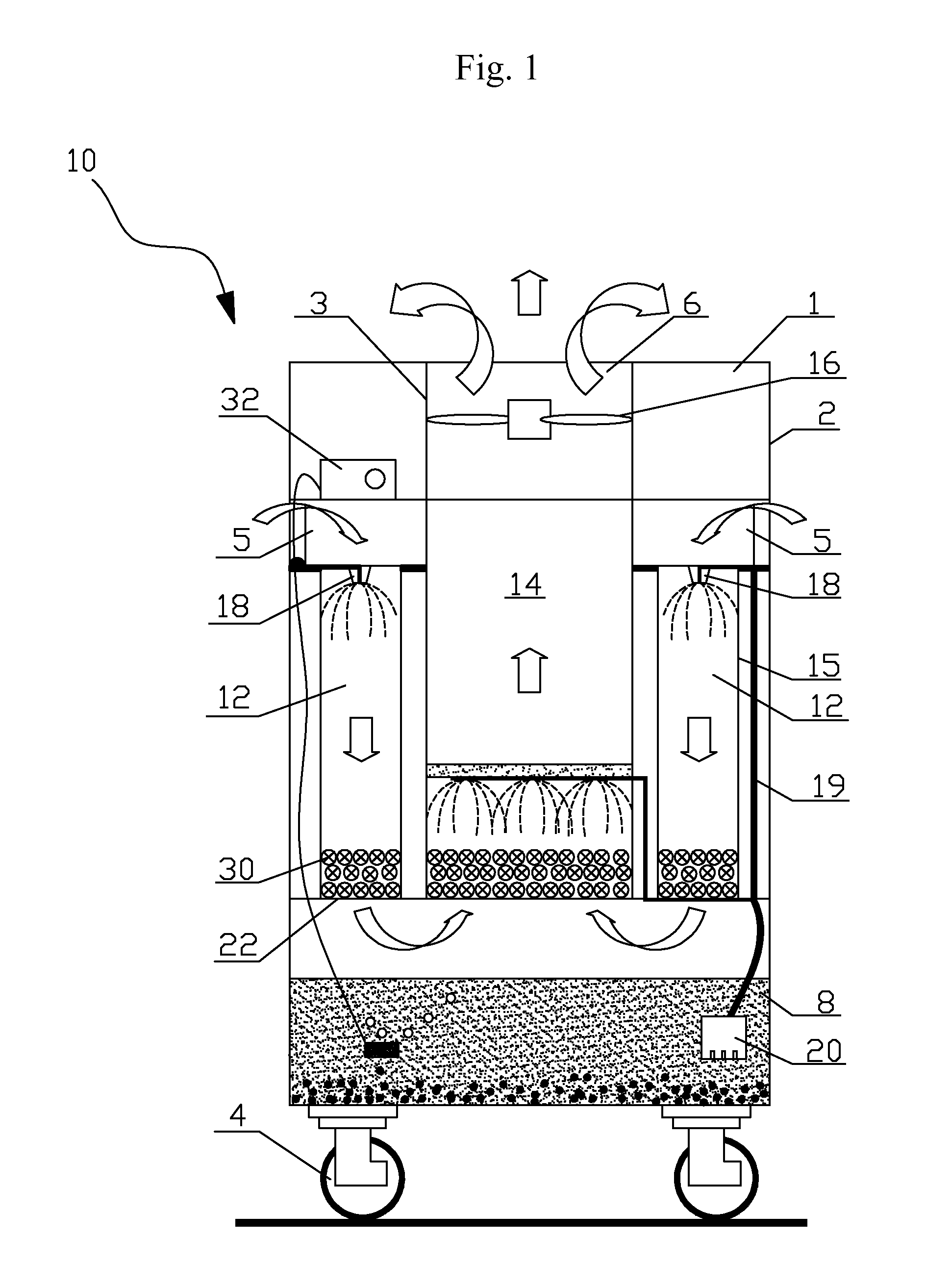 Dust arrester and method for removing dust particles from air