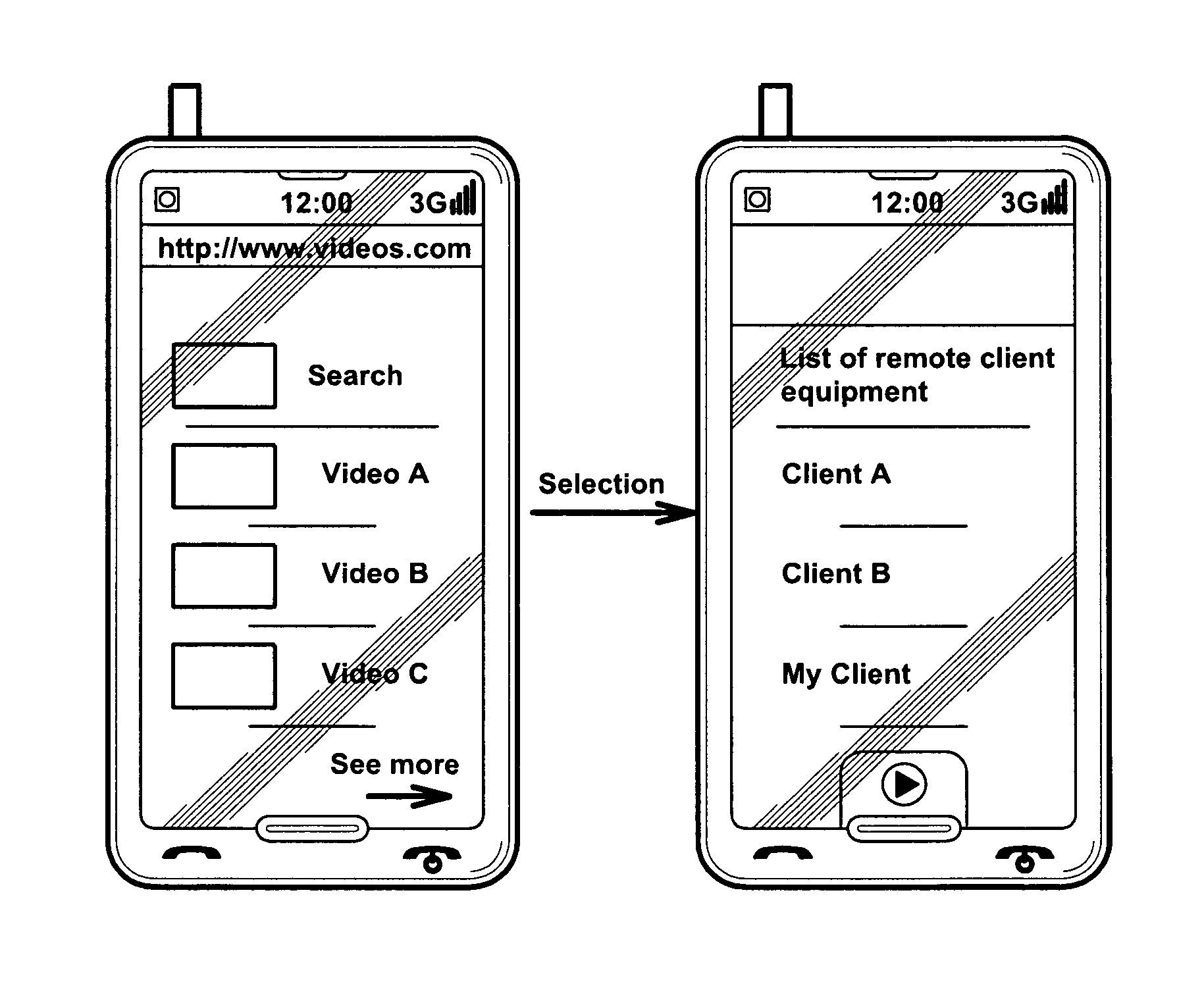 Mobile phone comprising a streaming server with activation means for activating downloading of a file for streaming thereof