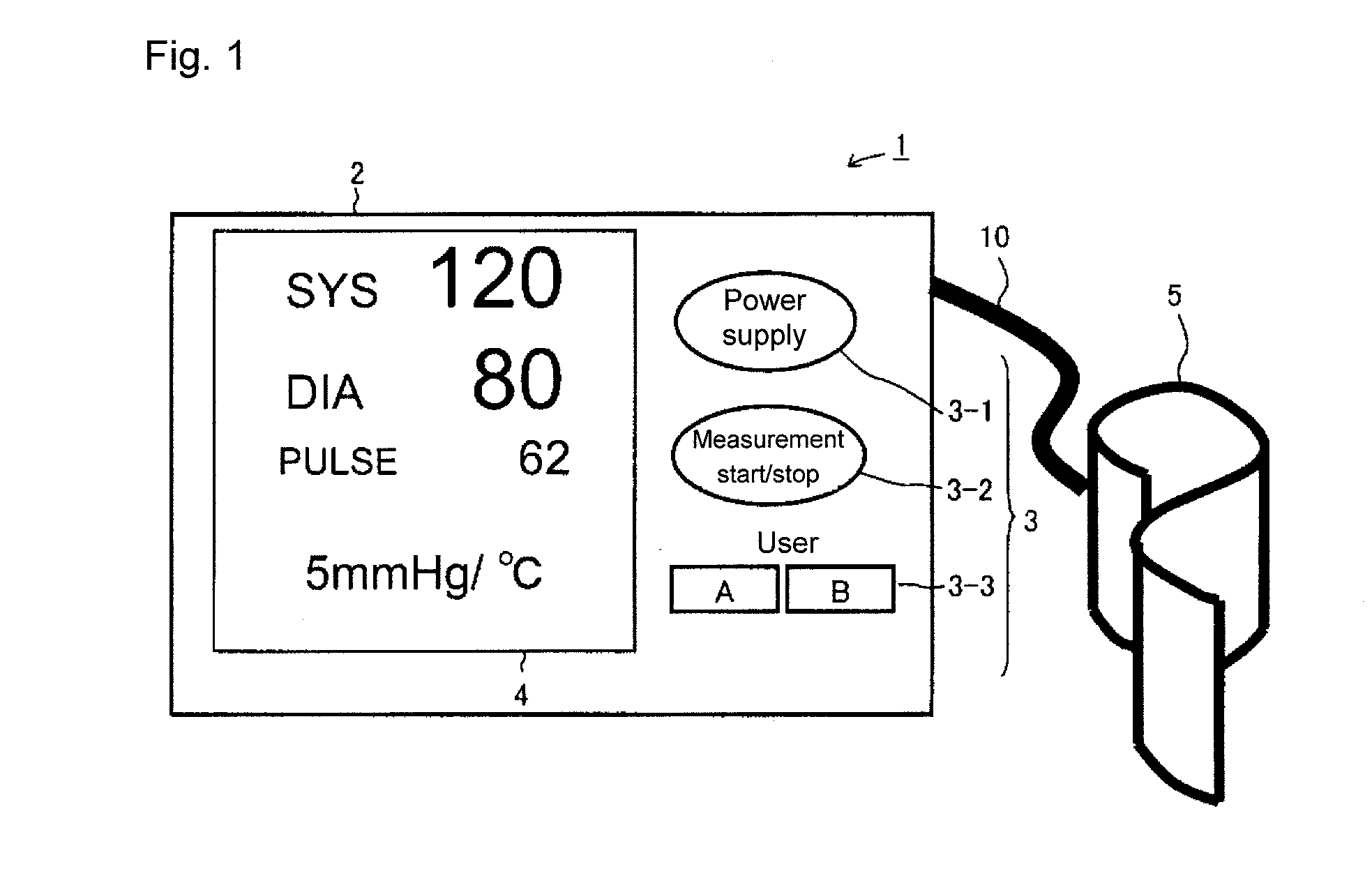 Blood pressure measurement device for performing process taking change of measurement environment into consideration