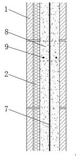 Structure and construction method of lightweight masonry module post-cast concrete ribbed load-bearing wall