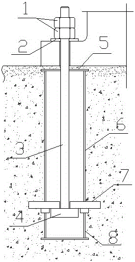 Installing method of the integral sleeve of a kind of T -bolt (diameter &lt;= 48mm)