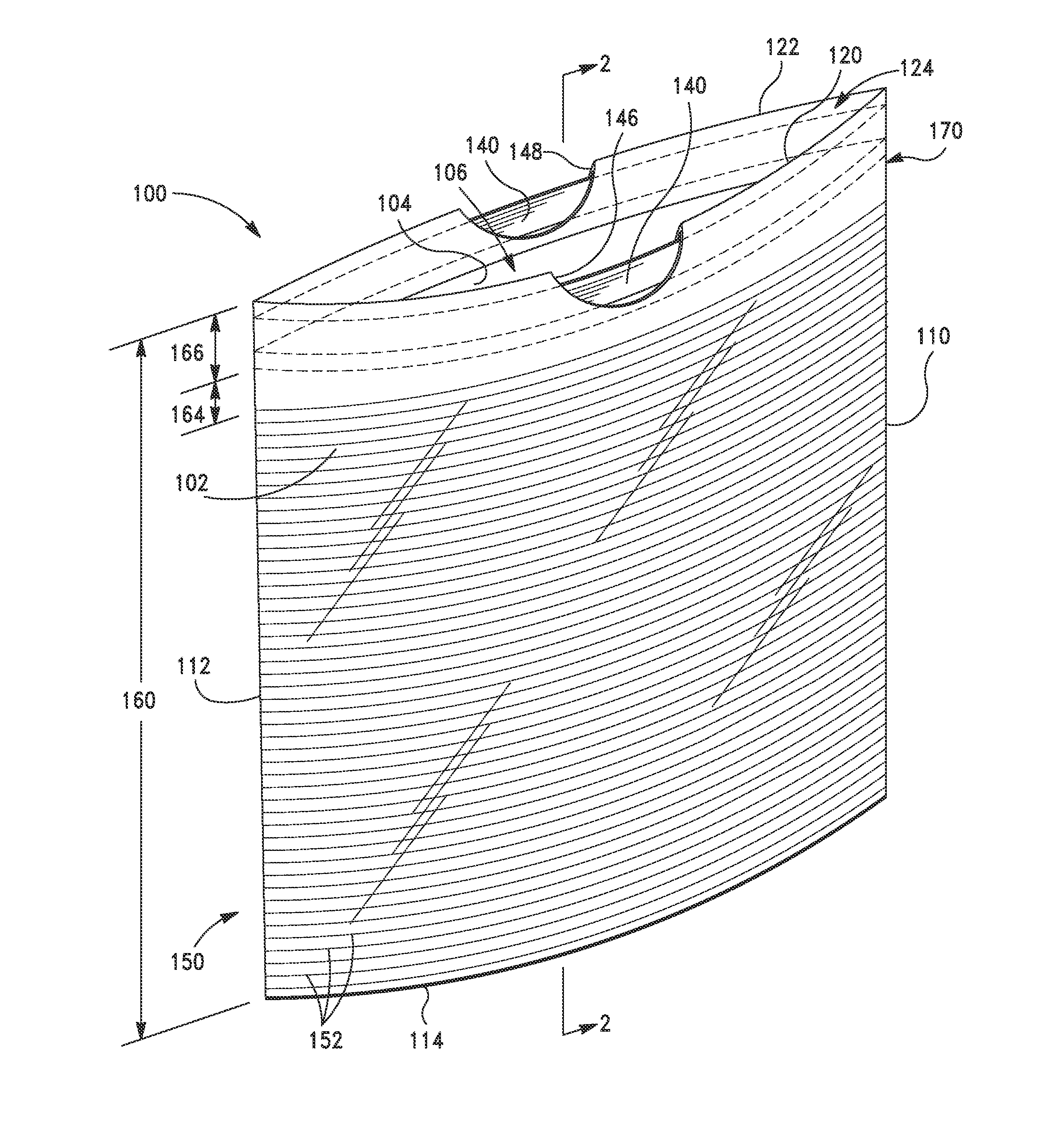 Non-Continuously Laminated Multi-Layered Bags With Ribbed Patterns And Methods of Forming The Same