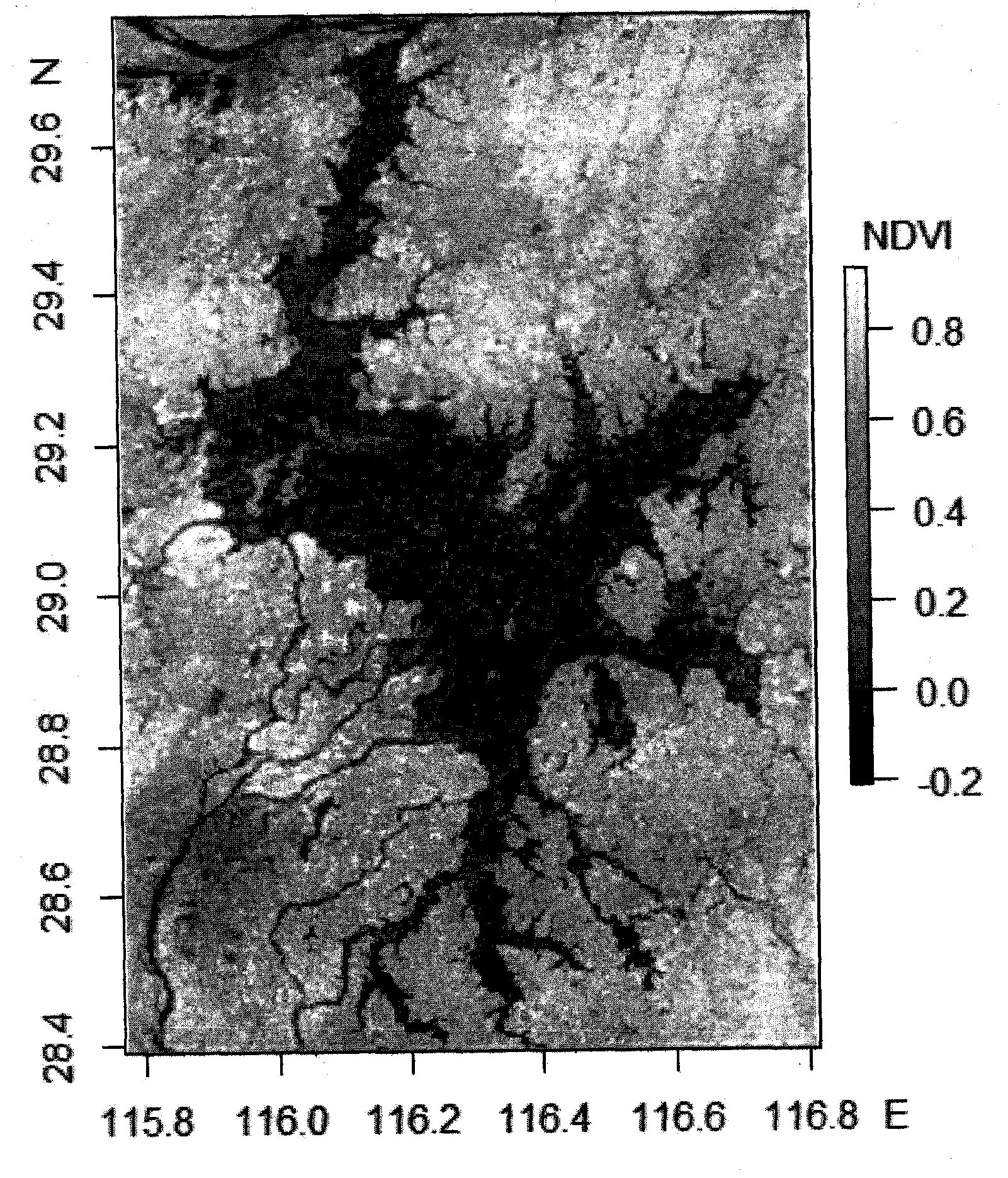 Abnormal submerging area detection method based on remote sensing vegetation index time sequence