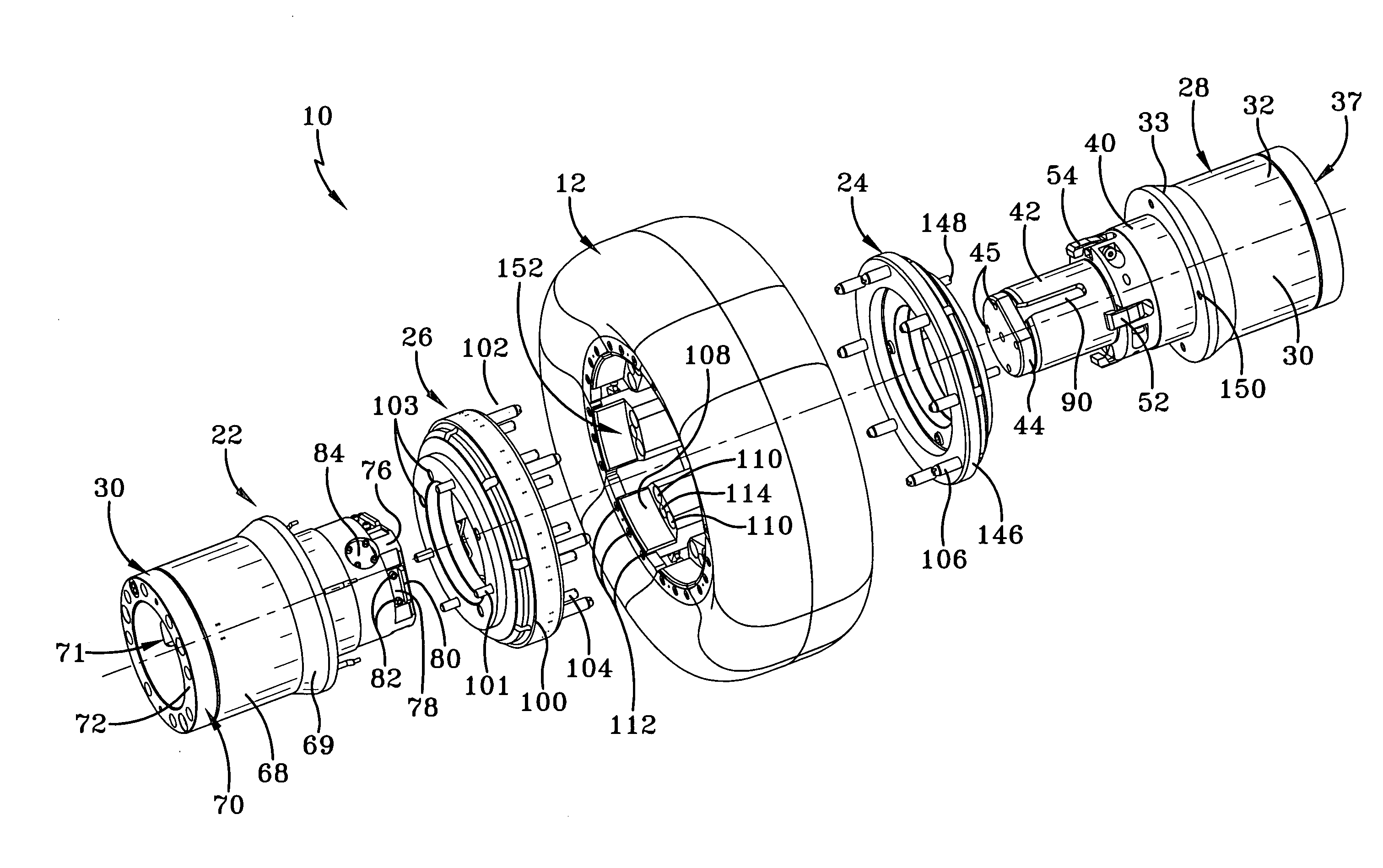 Tire building core latching and transport mechanism