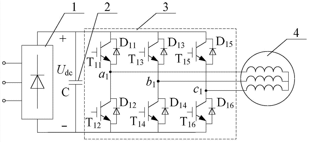 Zero-sequence current suppression method of open type permanent magnet synchronous motor with double-inverter power supply