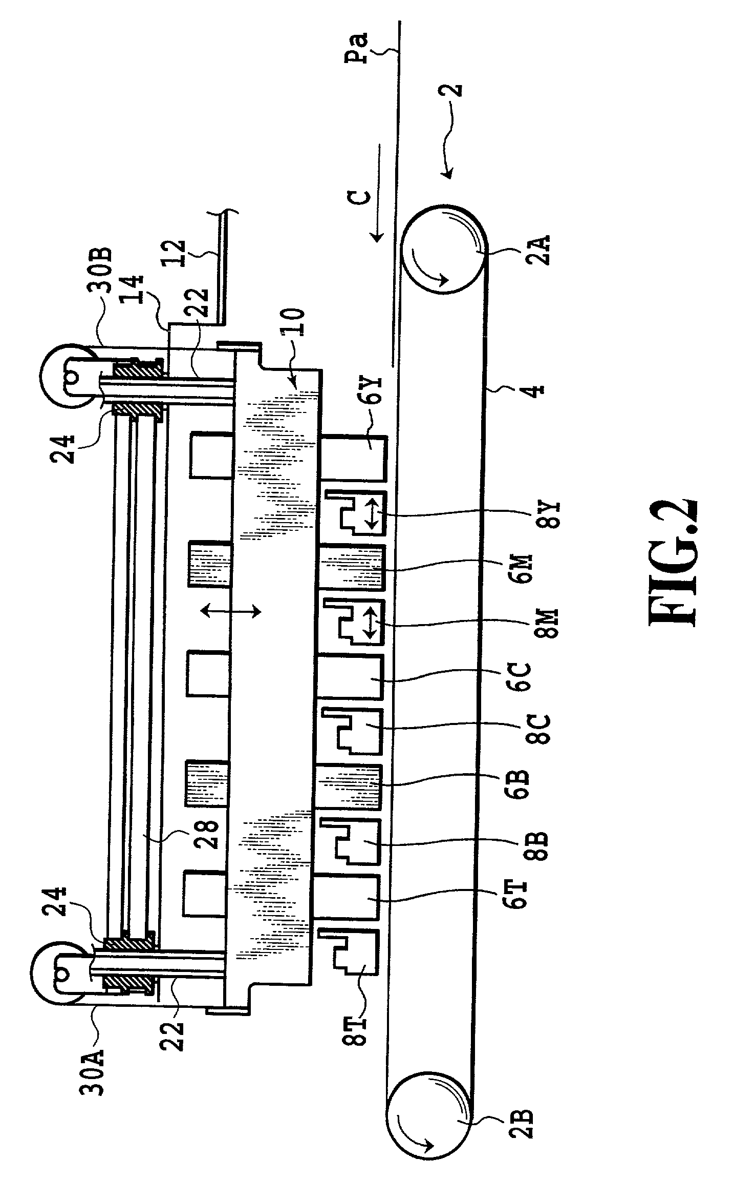 Moving up and down apparatus of print head, printing apparatus