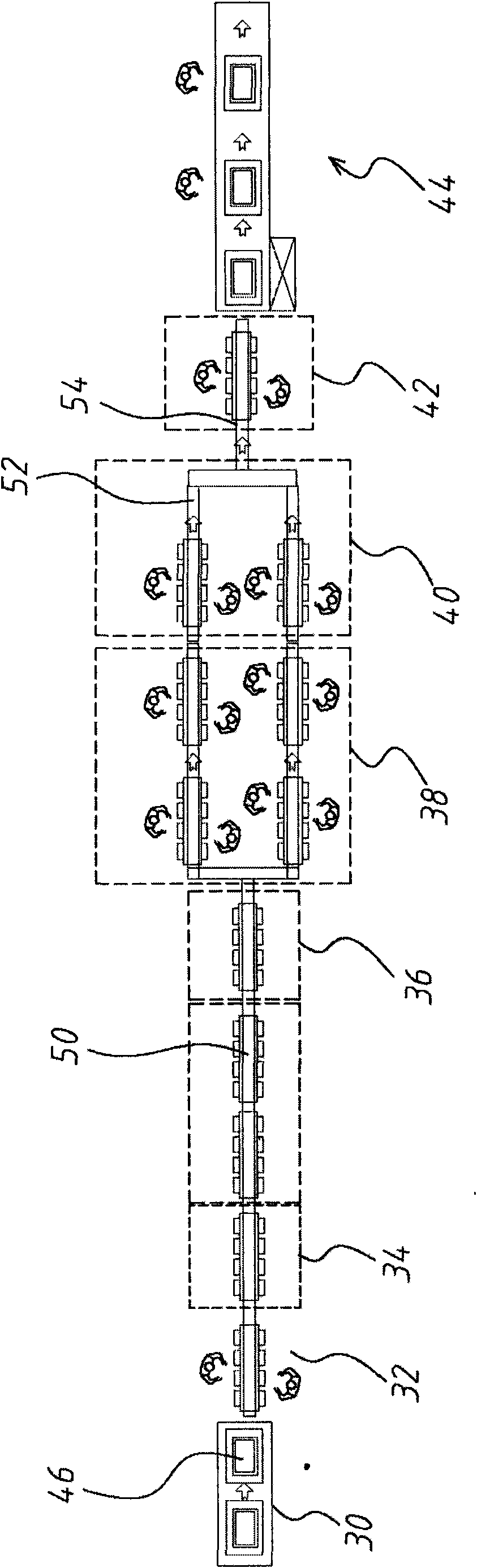 Framework of conveying system on backlight module production line and method thereof