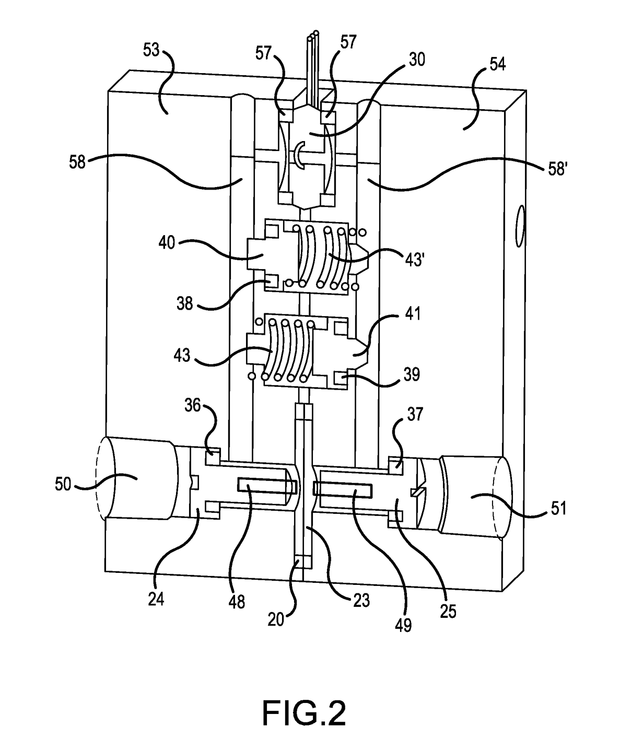 Differential pressure transducer assembly with overload protection