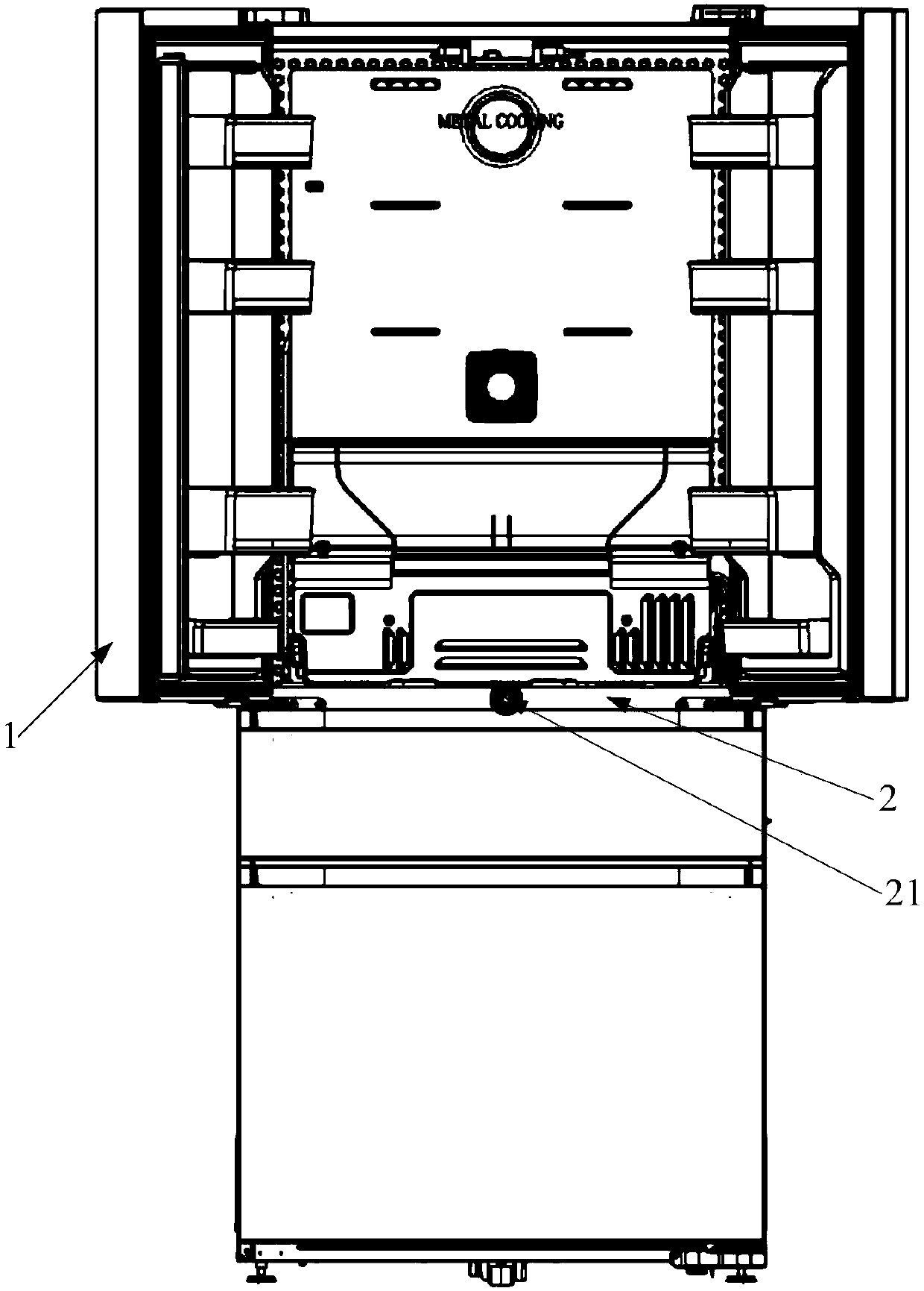 Refrigerator vertical beam sealing structure and refrigerator