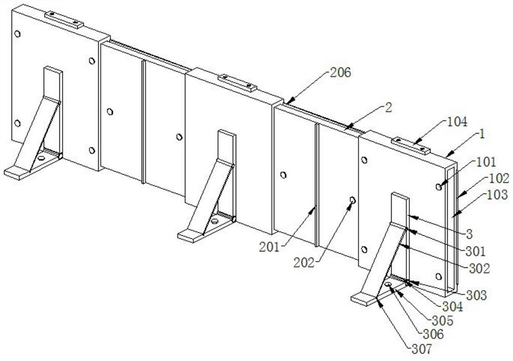 A die-fixing device used in expressway construction and building engineering construction