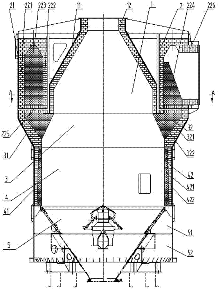 Sintered ore cooling furnace