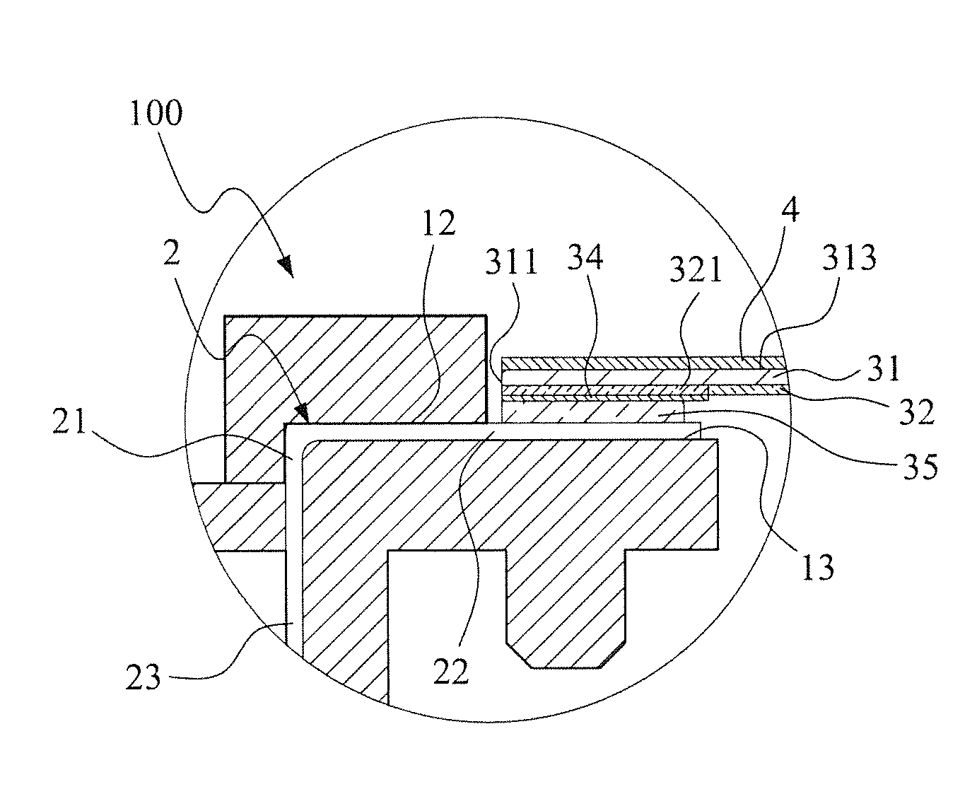 Connection structure for flexible circuit cable