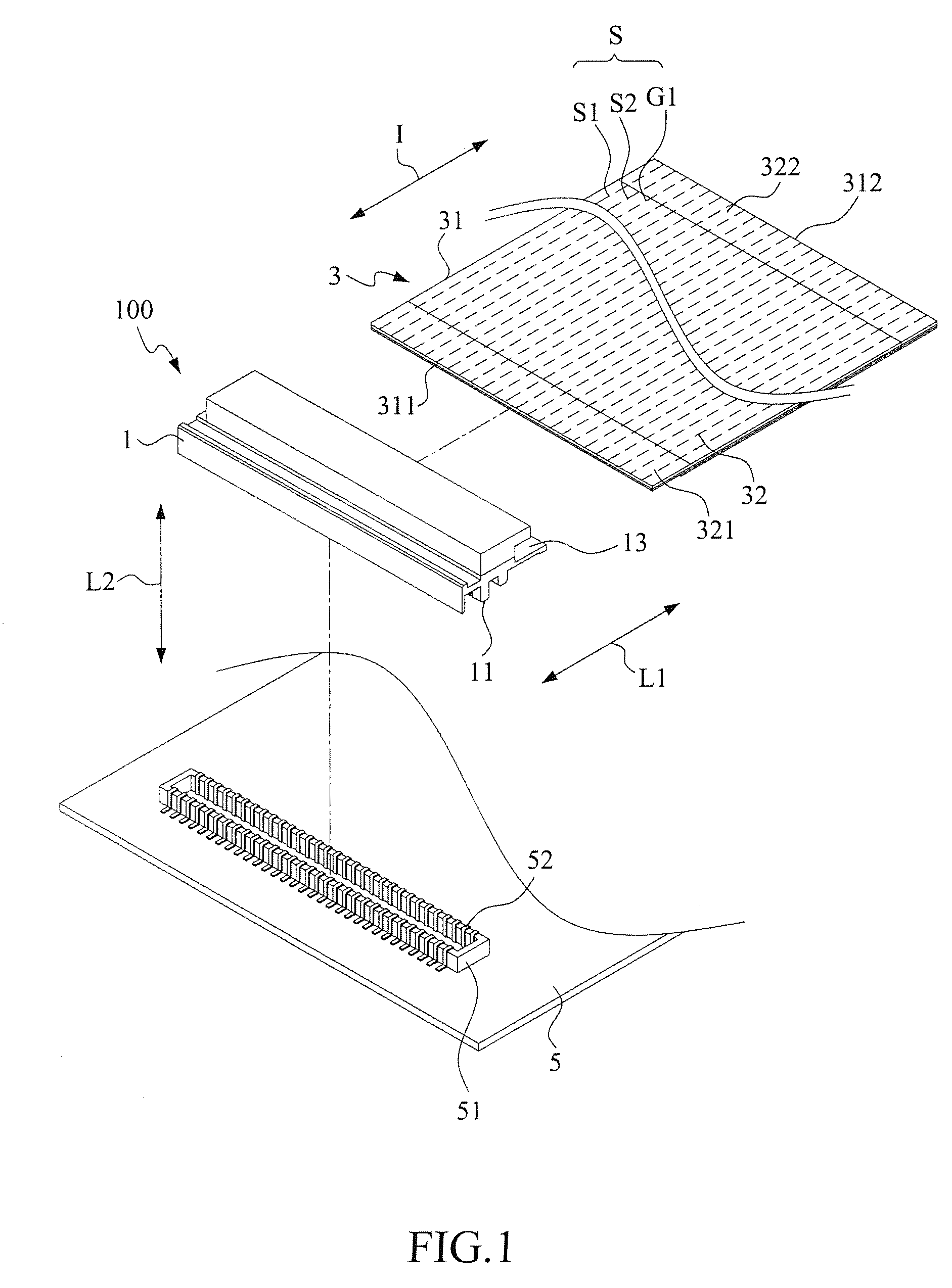 Connection structure for flexible circuit cable