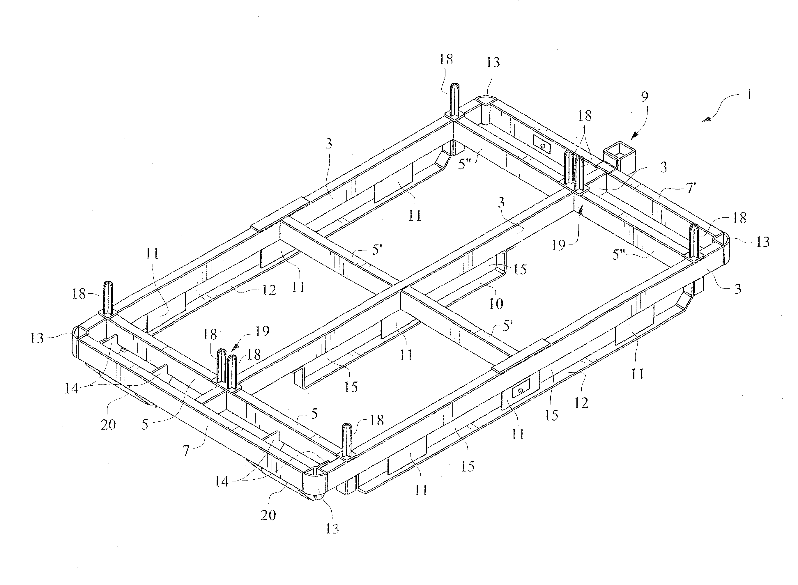 Platform shipping rack cart for glass sheets