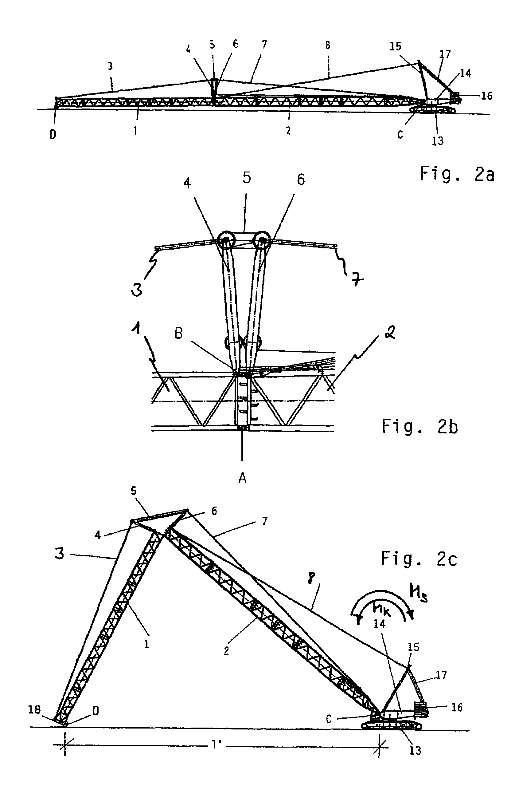 Method for erecting an at least two-piece main boom for a lattice-boom crane and lattice-boom crane built accordingly