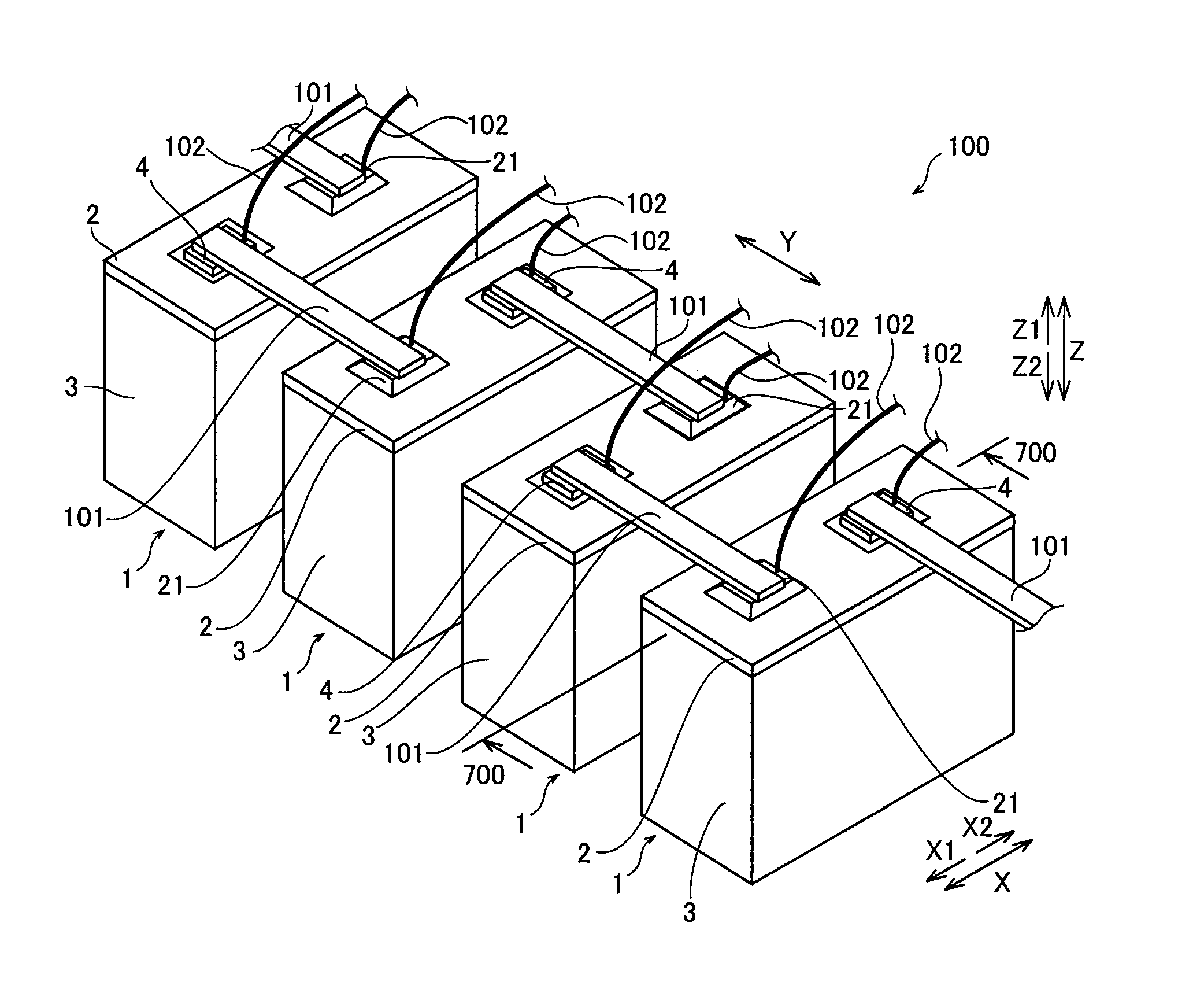 Negative electrode terminal and cover member for lithium ion battery, and lithium ion battery