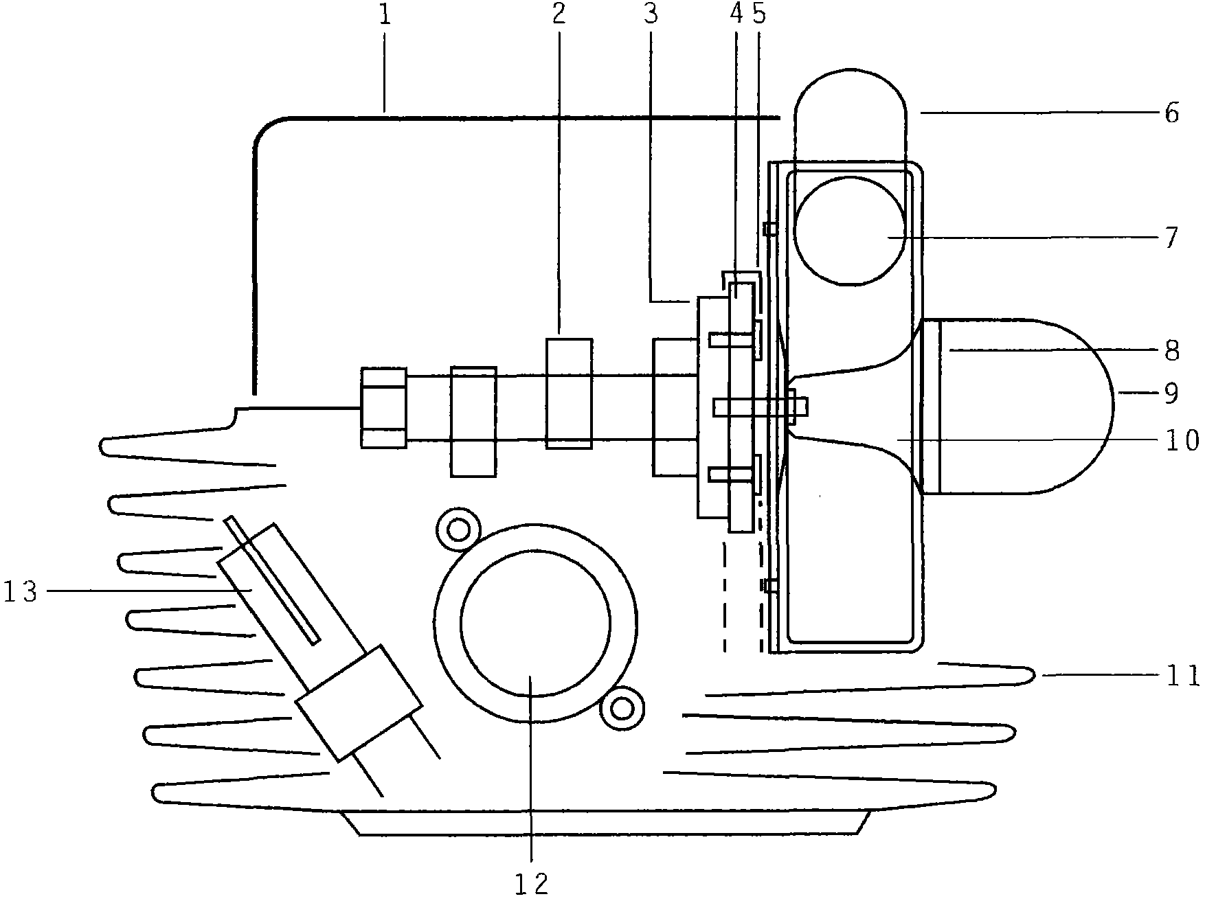 Energy-saving air blower supercharger of air cylinder head
