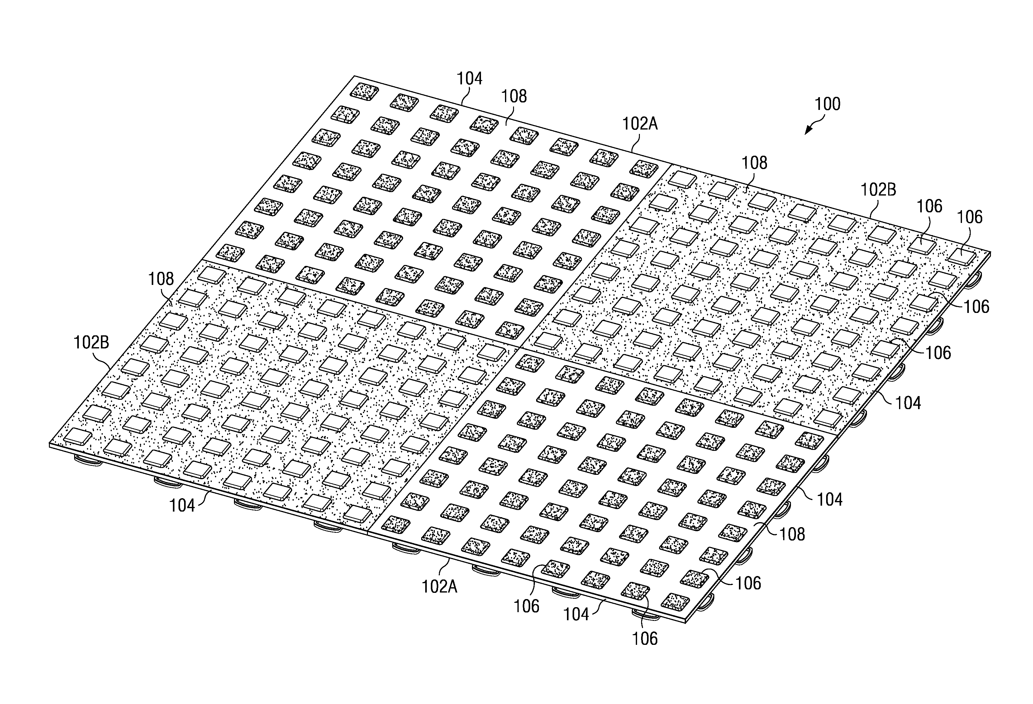 Method of making a floor tile with overmolded pads