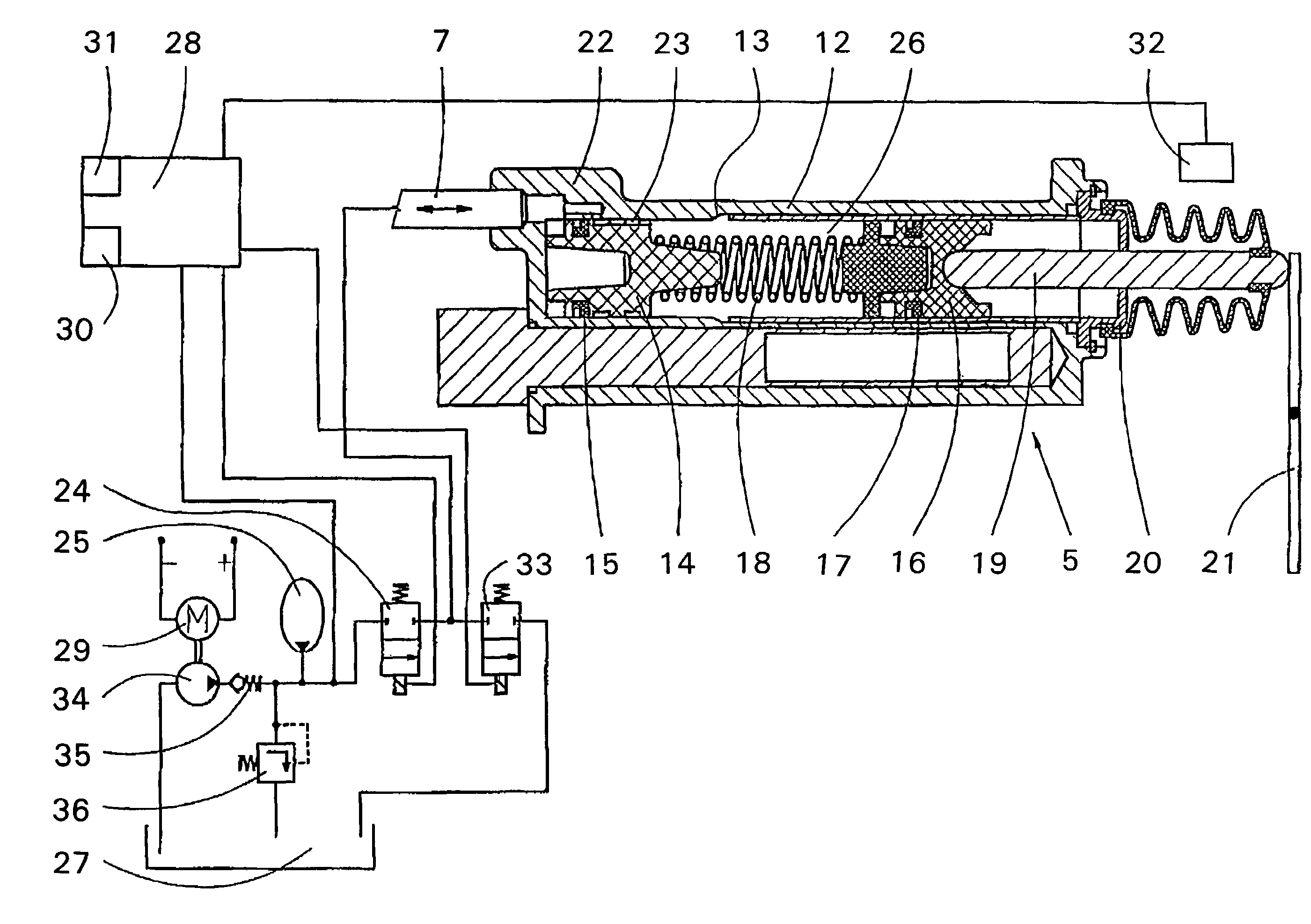 Device for increasing the functional reliability of a hydraulic circuit of a hydraulically operable clutch