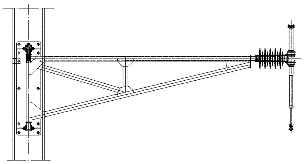 Electrified railway cantilever supporting device