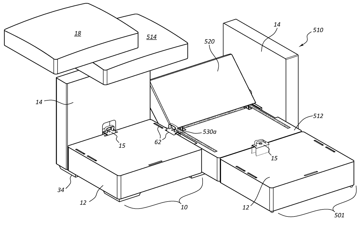 Furniture system with recliner assembly