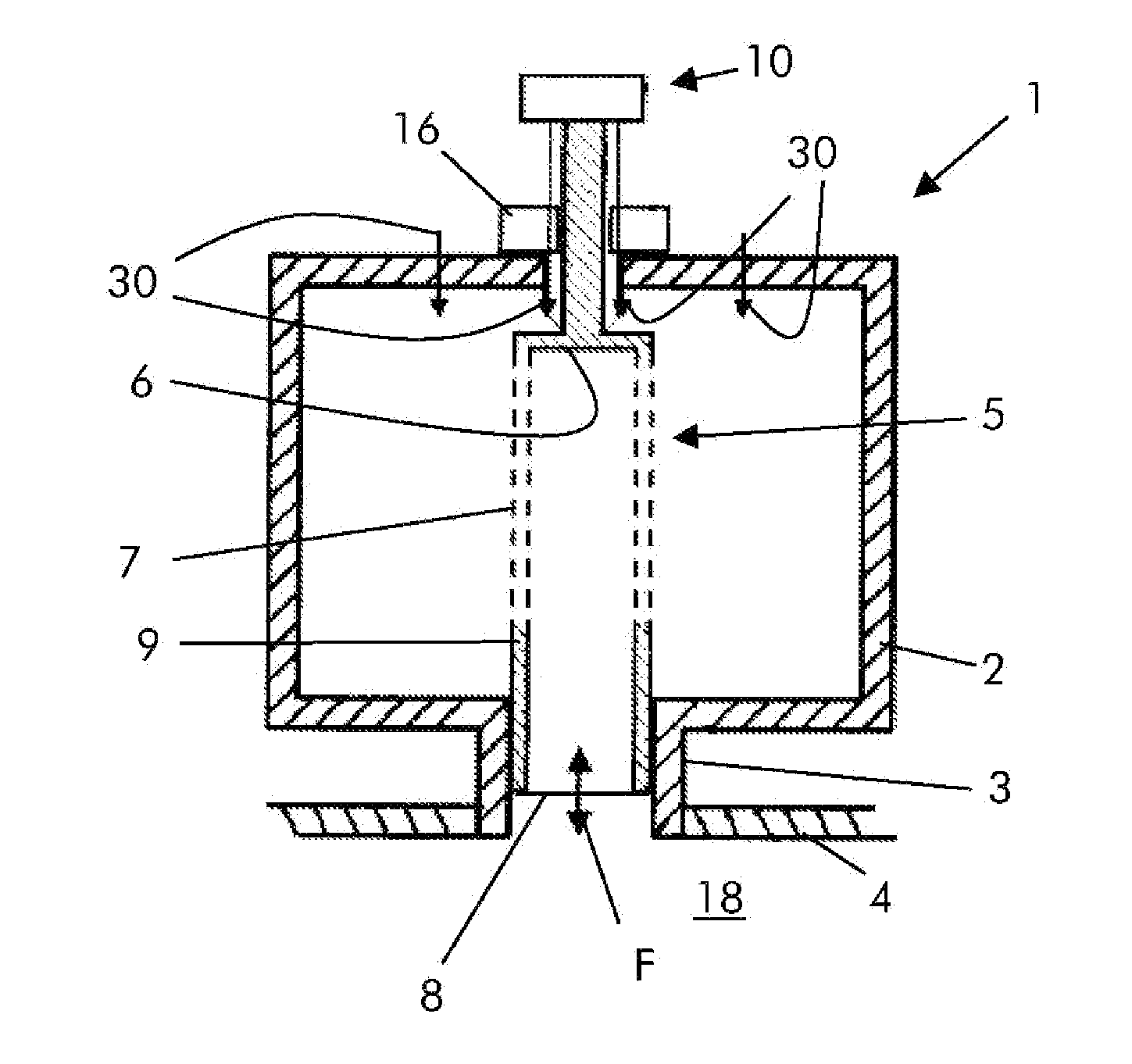 Helmholtz damper and method for regulating the resonance frequency of a helmholtz damper