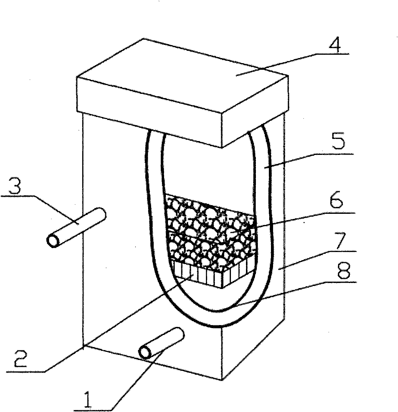 Water treatment device with functions of filtering sand, automatically adjusting temperature and resisting bacteria and application thereof