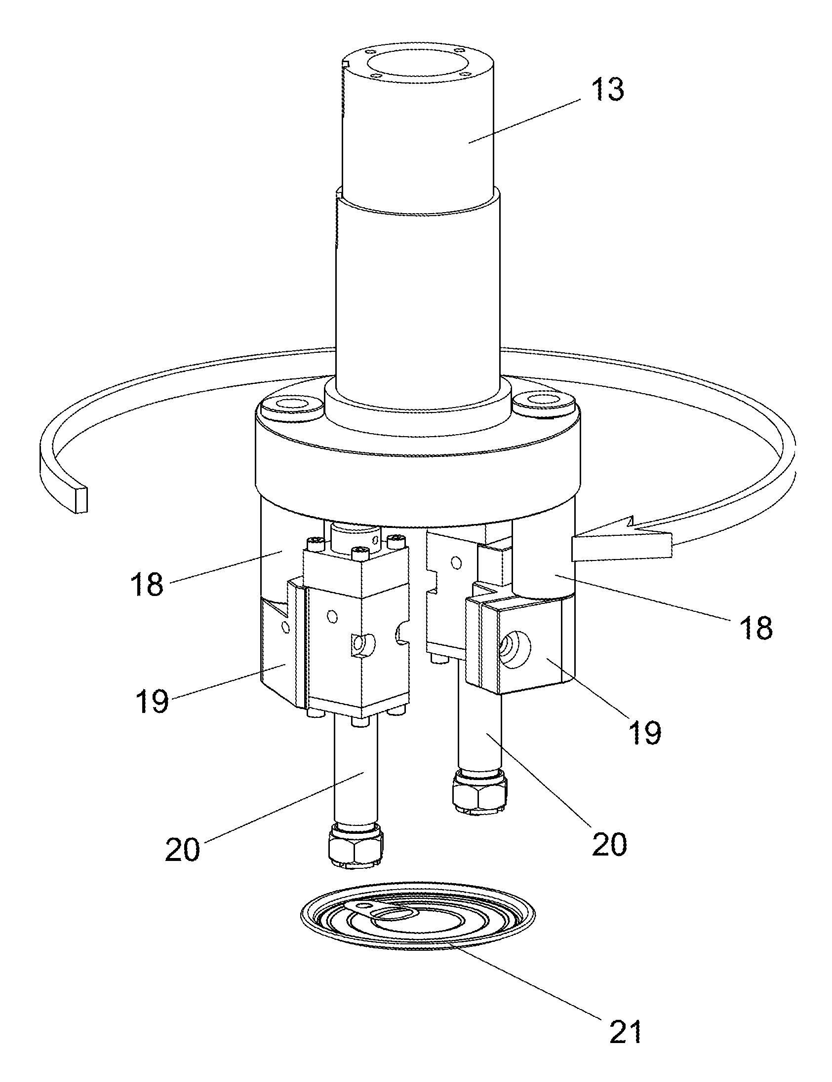 Repainting head for circular lids