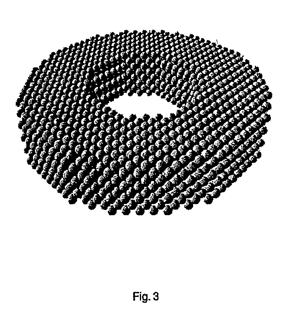 Structure including a plurality of cells of cured resinous material, method of forming the structure and apparatus for forming the structure
