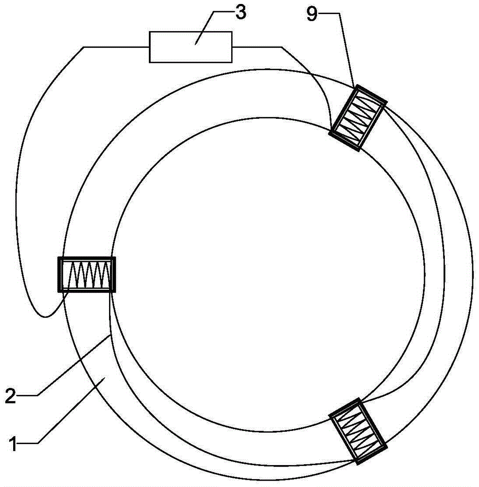 Large-power electromagnetic-induction ultraviolet germicidal lamp directly usable in water