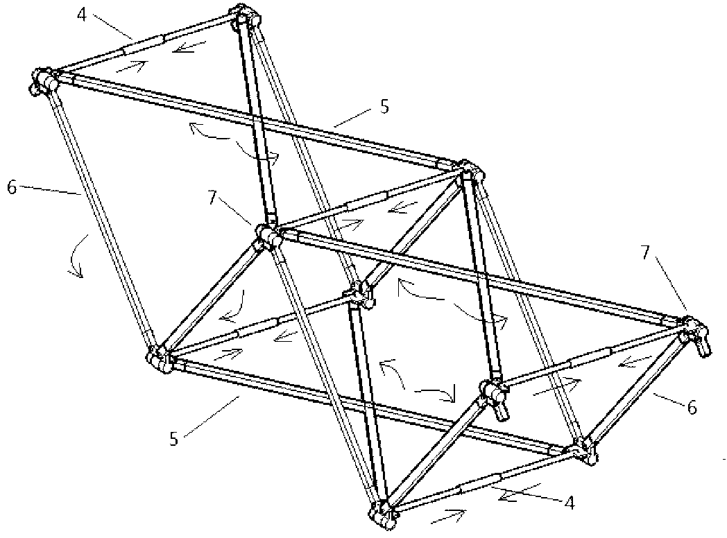 Crossing structure with arch-up amplitude capable of being automatically regulated