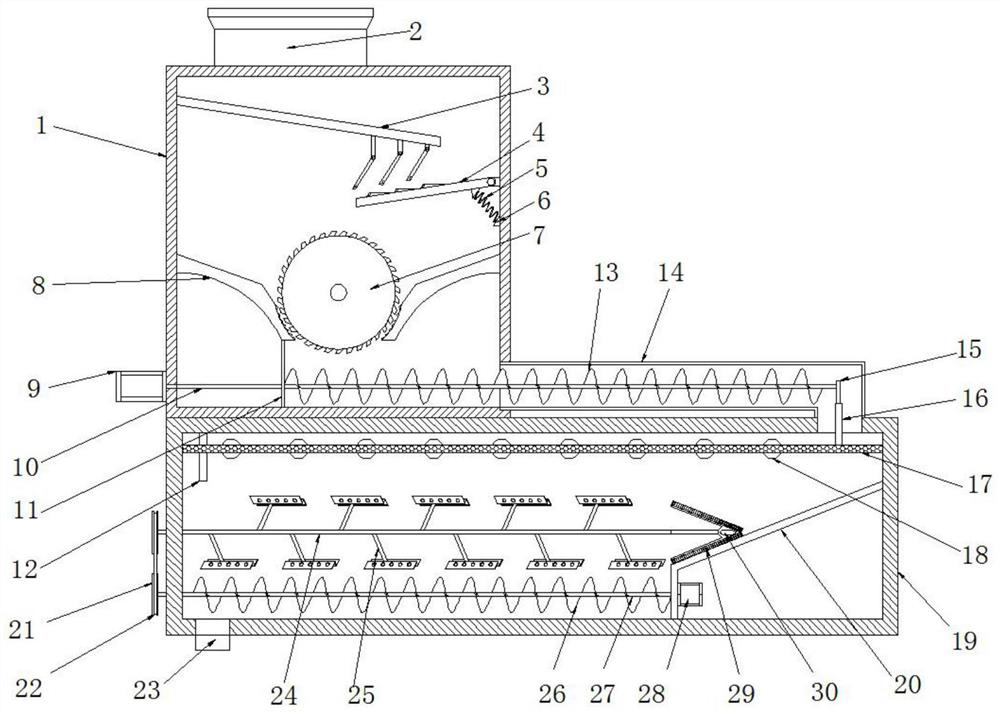 Ash slag treatment device for biomass heat supply system and treatment method of ash slag treatment device