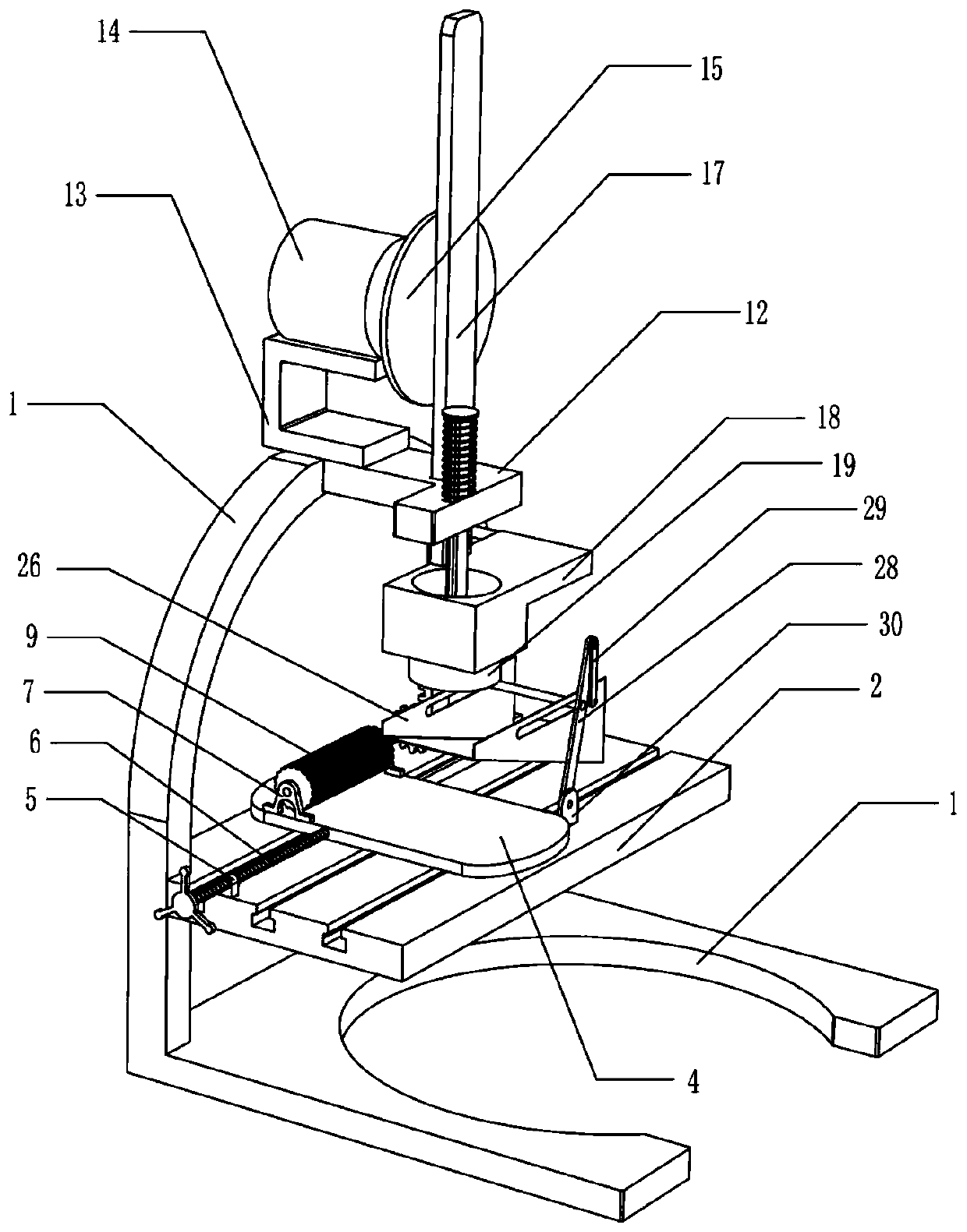 Circular rubber pad cutting device