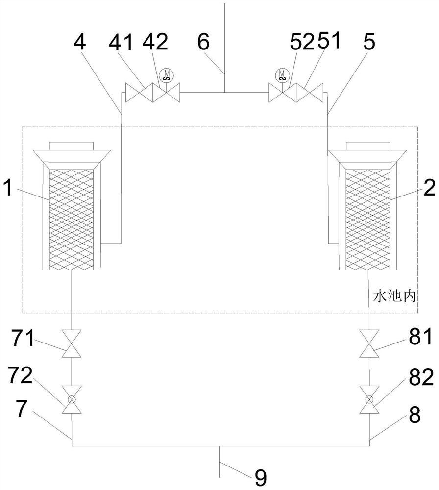 Outdoor pool water taking and filtering device and use method thereof