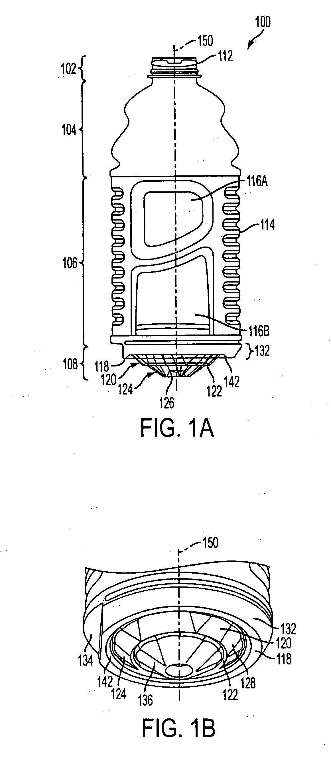 Container and Method for Blowmolding a Base in a Partial Vacuum Pressure Reduction Setup